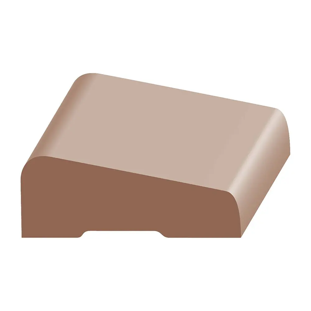 A brown tile with a curved edge.