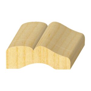 A wooden block with two sides and no edges.