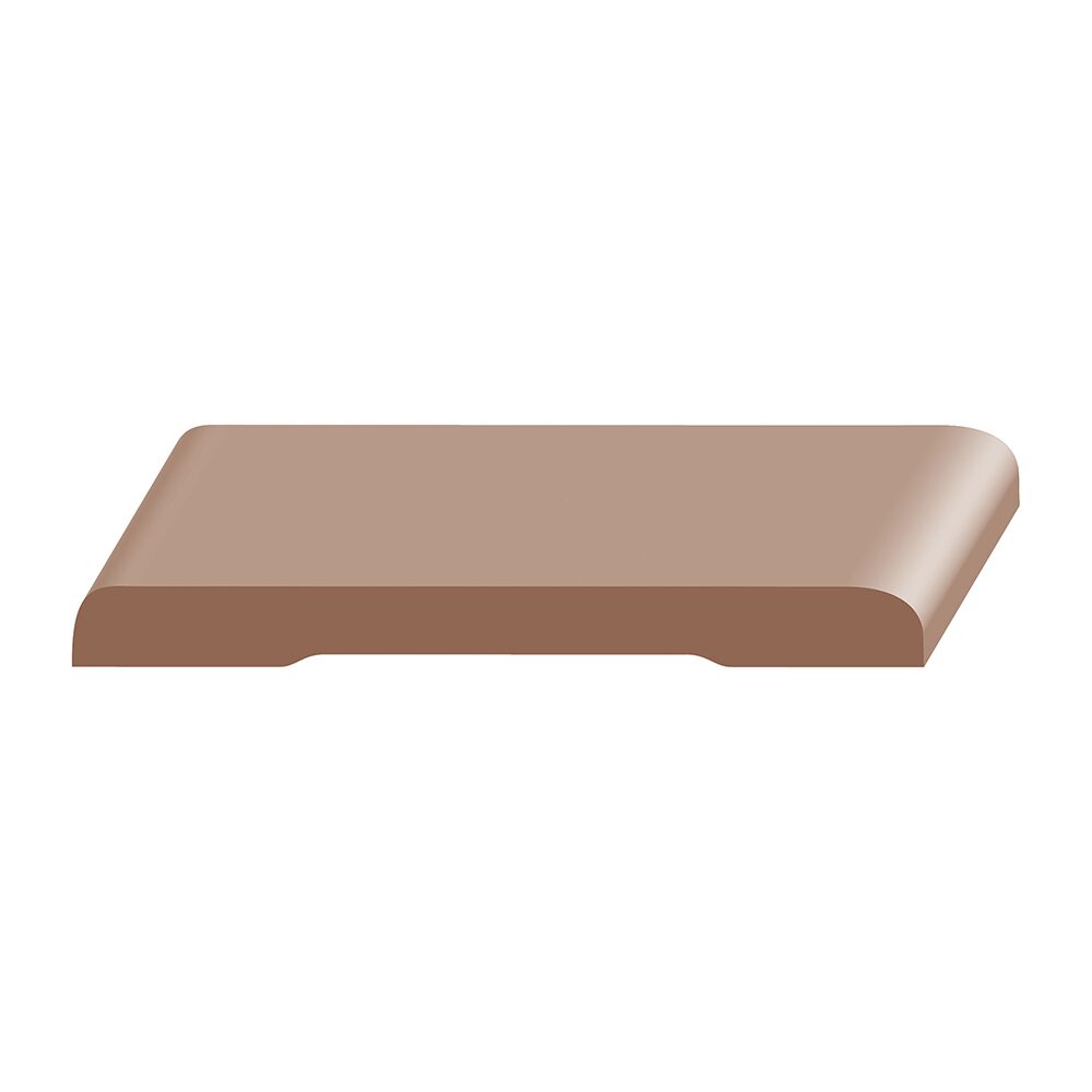 A brown tile with a white background