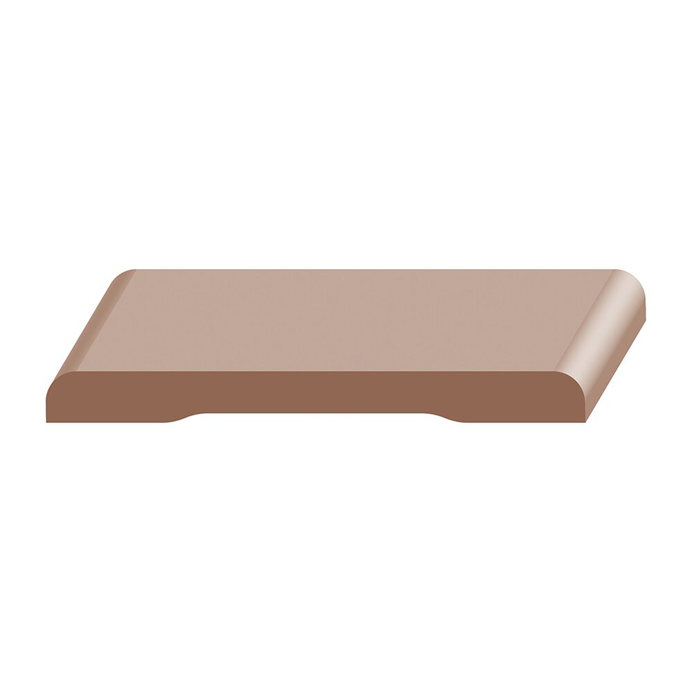 A brown tile with a small white line on it