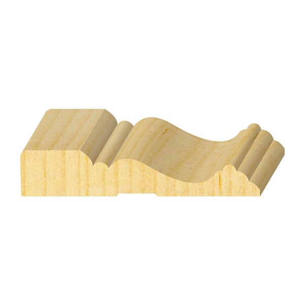 A wooden wave shaped object with no background.