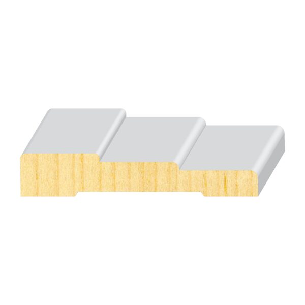 A white brick with yellow stripes on it.