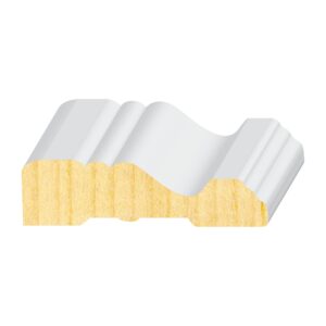 A white and yellow piece of art is shown.
