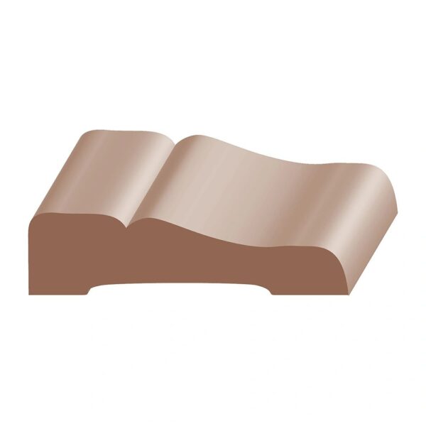 A brown tile with a curved shape on it.