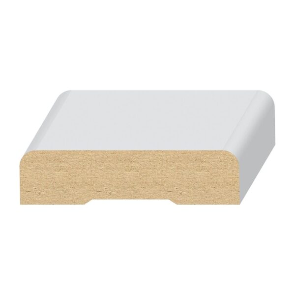 A white piece of wood with a white strip on it.