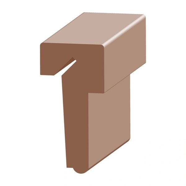 A brown piece of wood with the letter t