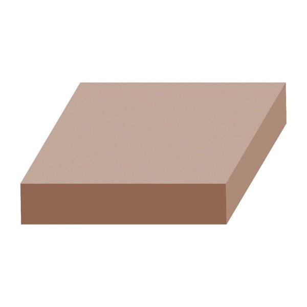 A brown square is sitting on top of the floor.