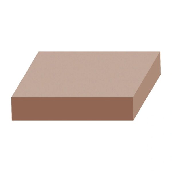 A brown square block sitting on top of a white table.