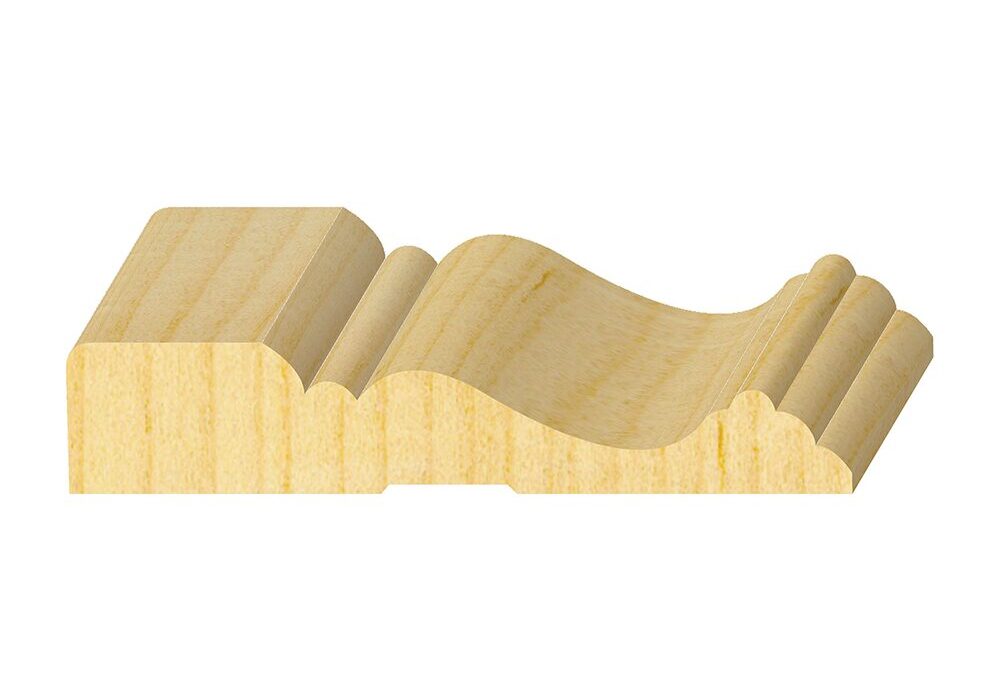 A wooden wave shaped object with no background.