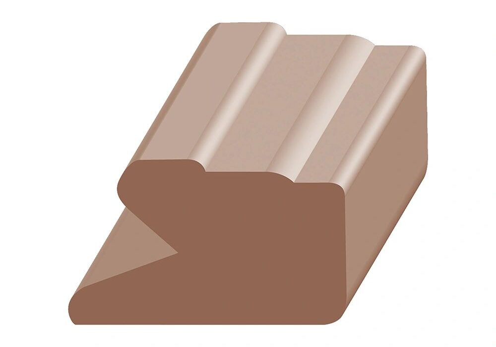 A brown piece of wood with a white background