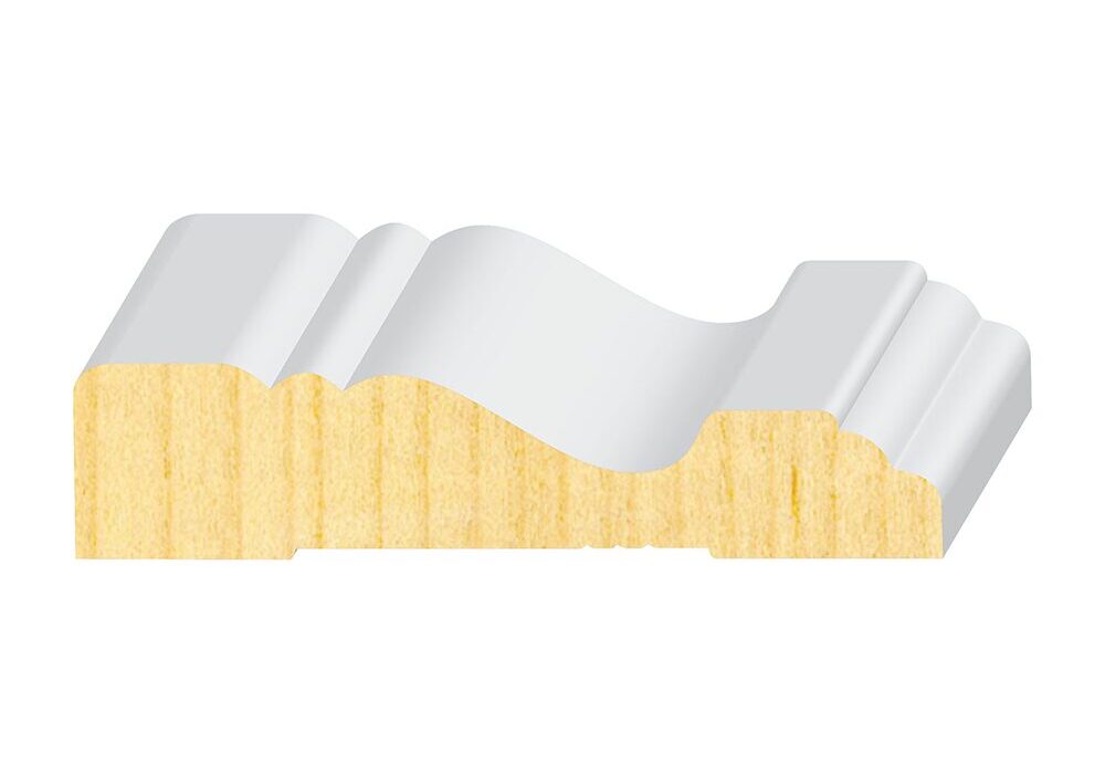 A white and yellow object with a wave design.